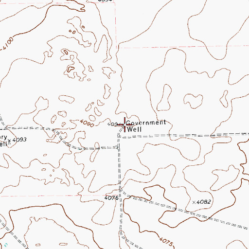 Topographic Map of Government Well, TX