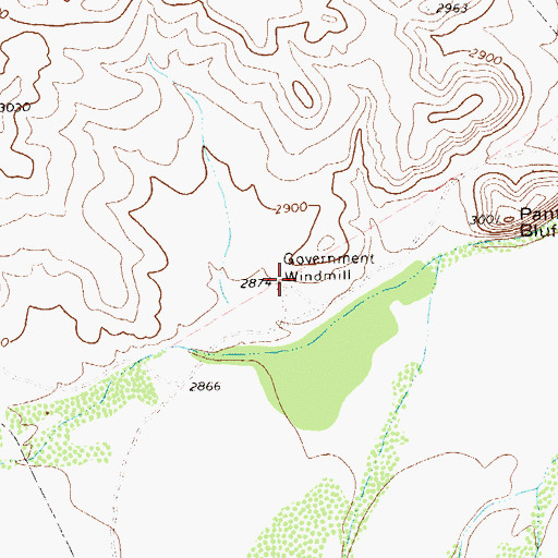 Topographic Map of Government Windmill, TX