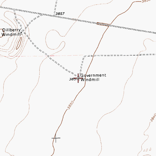 Topographic Map of Government Windmill, TX