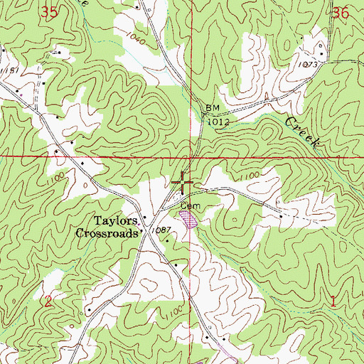 Topographic Map of Taylor Crossroads Church, AL