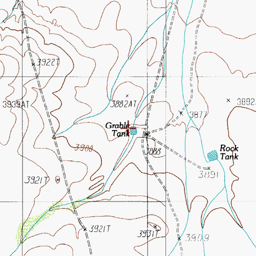 Topographic Map of Grable Tank, TX