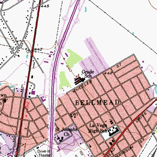Topographic Map of Grade School, TX