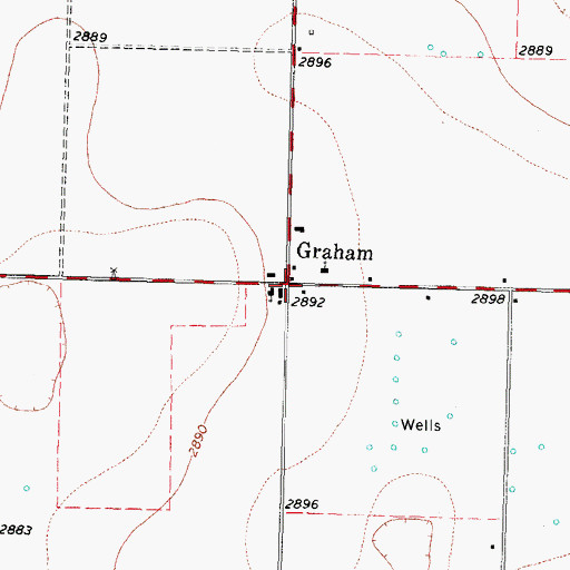 Topographic Map of Graham, TX