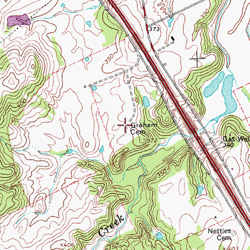 Topographic Map of Graham Cemetery, TX