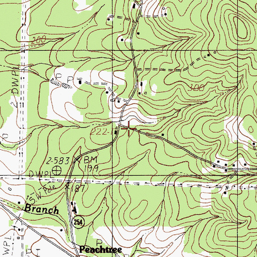 Topographic Map of Graham Church, TX