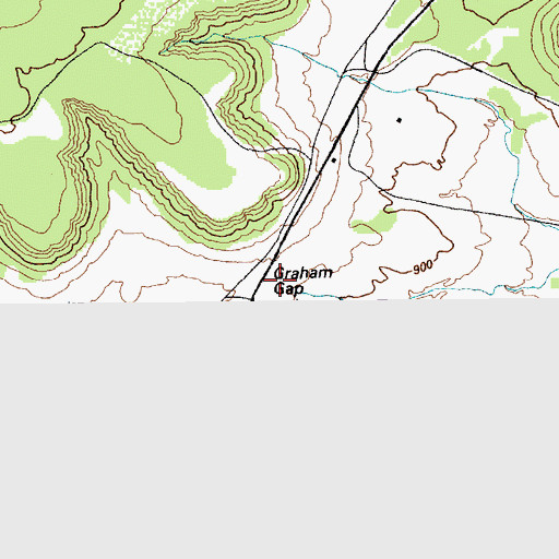 Topographic Map of Graham Gap, TX