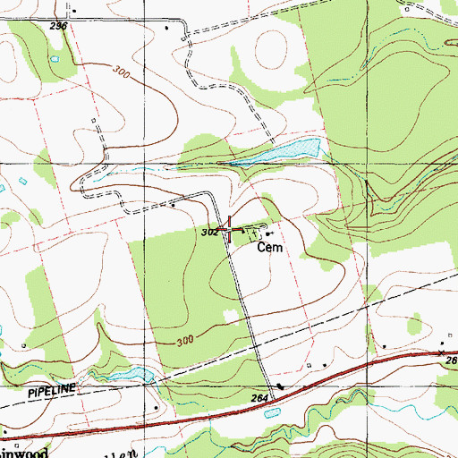 Topographic Map of Grange Hall School, TX
