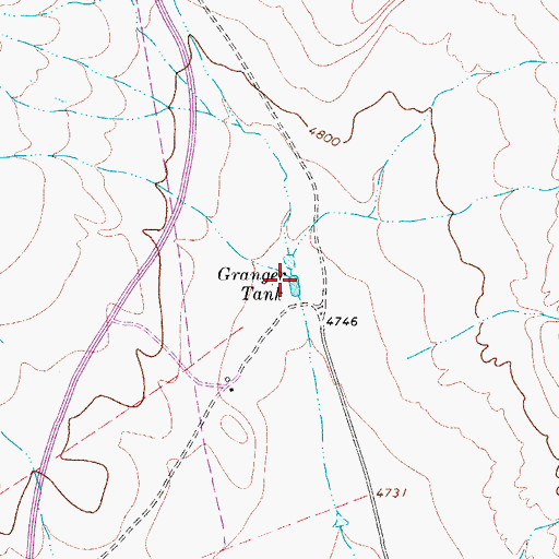 Topographic Map of Granger Tank, TX