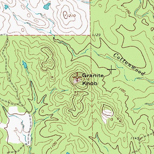 Topographic Map of Granite Knob, TX