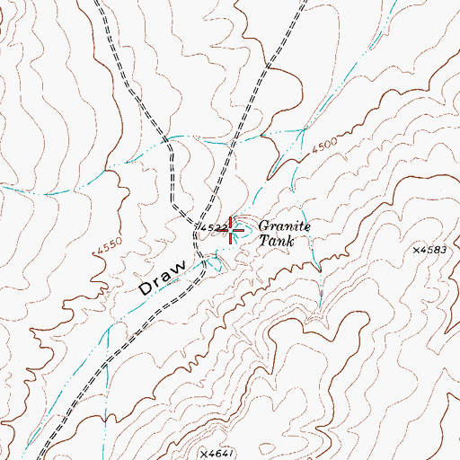 Topographic Map of Granite Tank, TX
