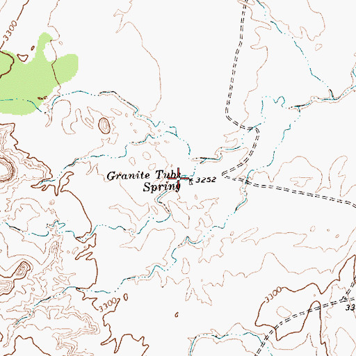 Topographic Map of Granite Tubs Spring, TX