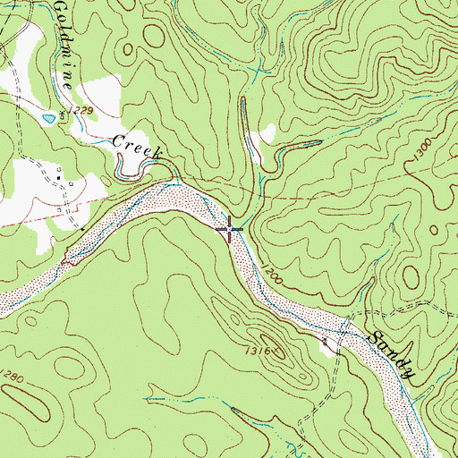 Topographic Map of Grape Creek, TX