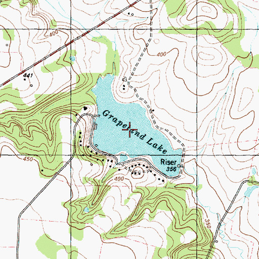 Topographic Map of Grapeland Lake, TX