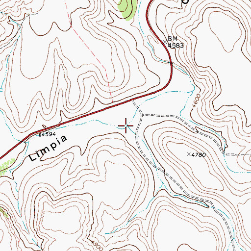 Topographic Map of Grapevine Canyon, TX
