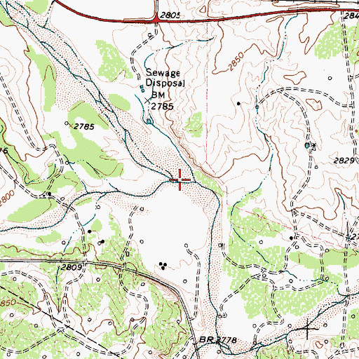 Topographic Map of Grapevine Creek, TX