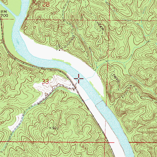 Topographic Map of Wellborne Ferry (historical), AL