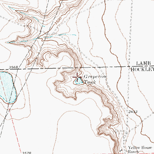 Topographic Map of Grapevine Tank, TX