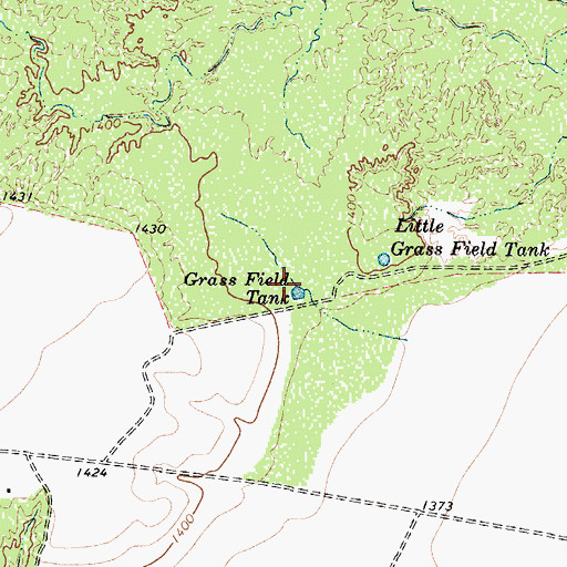 Topographic Map of Grass Field Tank, TX