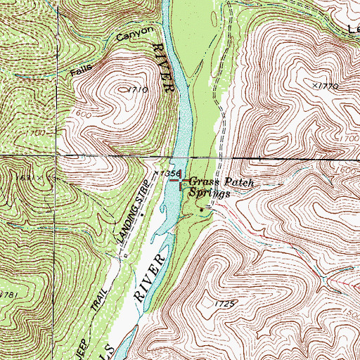 Topographic Map of Grass Patch Springs, TX