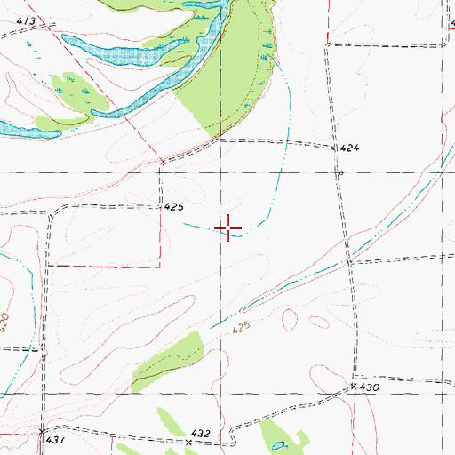 Topographic Map of Grassy Lake, TX