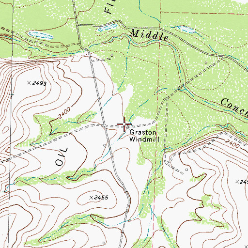 Topographic Map of Graston Windmill, TX