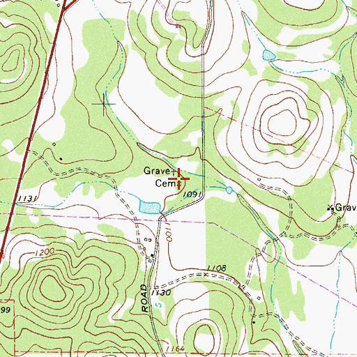 Topographic Map of Grave Cemetery, TX