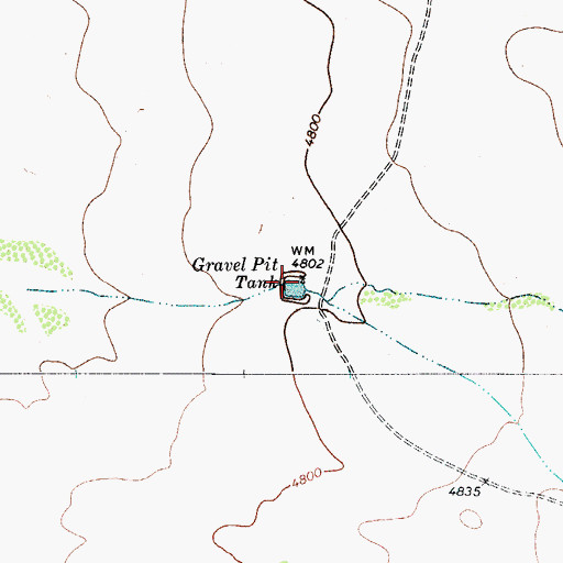 Topographic Map of Gravel Pit Tank, TX