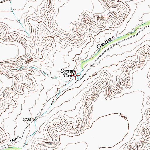 Topographic Map of Gravel Tank, TX