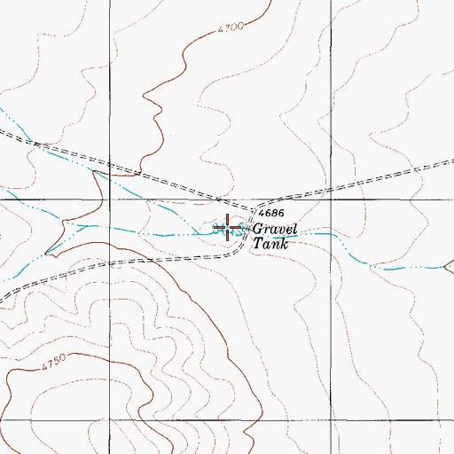 Topographic Map of Gravel Tank, TX