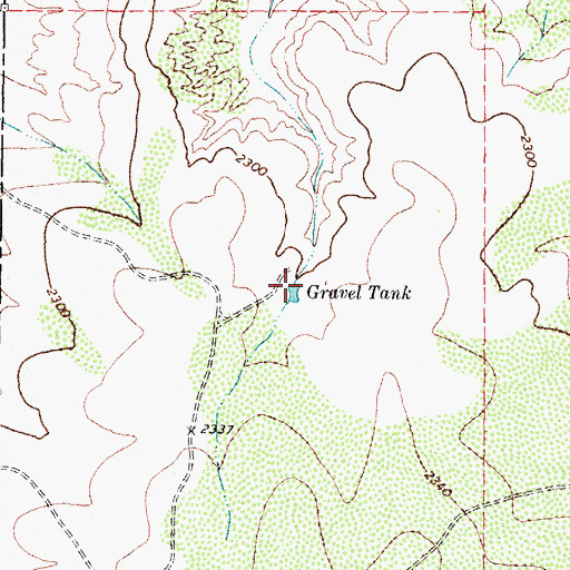 Topographic Map of Gravel Tank, TX