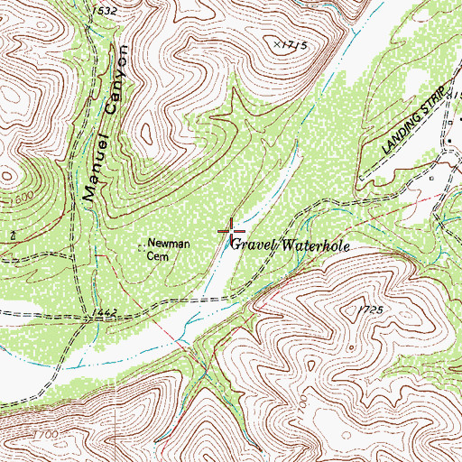 Topographic Map of Gravel Waterhole, TX