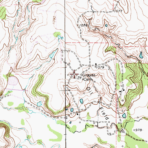 Topographic Map of Graves Cemetery, TX
