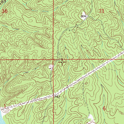 Topographic Map of Woodville Church, AL