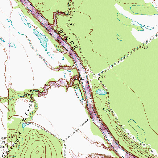Topographic Map of Graveyard Creek, TX