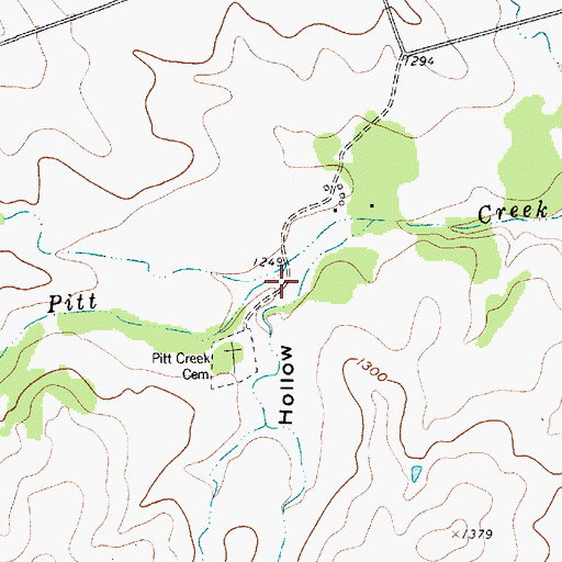 Topographic Map of Graveyard Hollow, TX