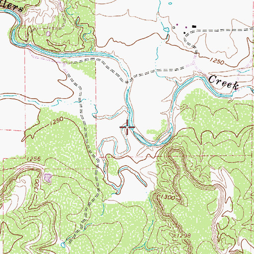 Topographic Map of Gray Back Creek, TX