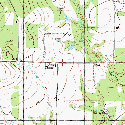 Topographic Map of Gray Chapel, TX