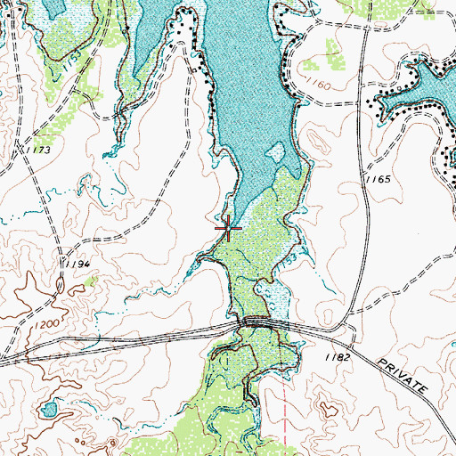 Topographic Map of Gray Creek, TX
