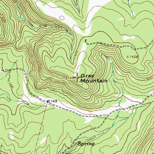 Topographic Map of Gray Mountain, TX