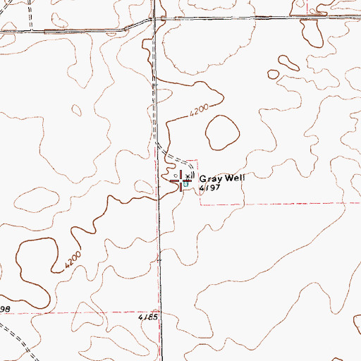 Topographic Map of Gray Well, TX