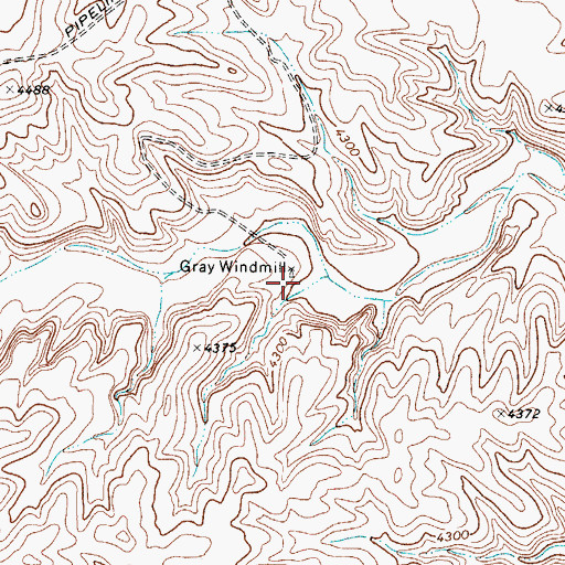 Topographic Map of Gray Windmill, TX