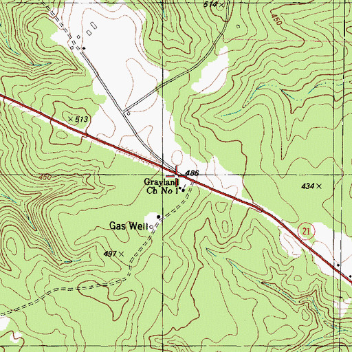 Topographic Map of Grayland Church Number 1, TX