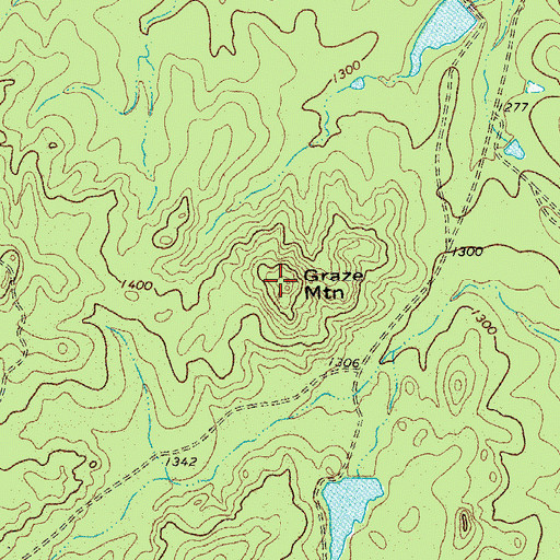 Topographic Map of Graze Mountain, TX