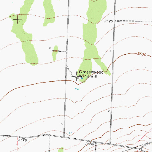 Topographic Map of Greasewood Windmill, TX