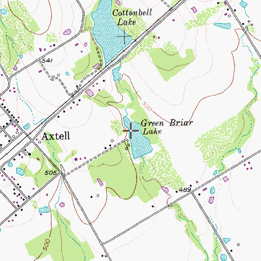 Topographic Map of Green Briar Lake, TX