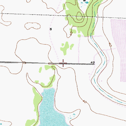 Topographic Map of Green Hill Church, TX
