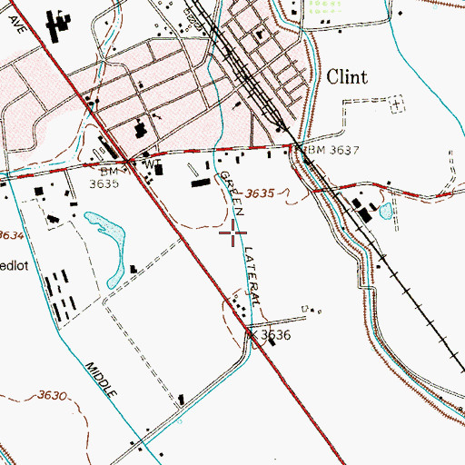 Topographic Map of Green Lateral, TX