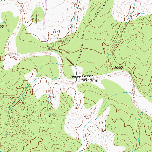 Topographic Map of Green Windmill, TX