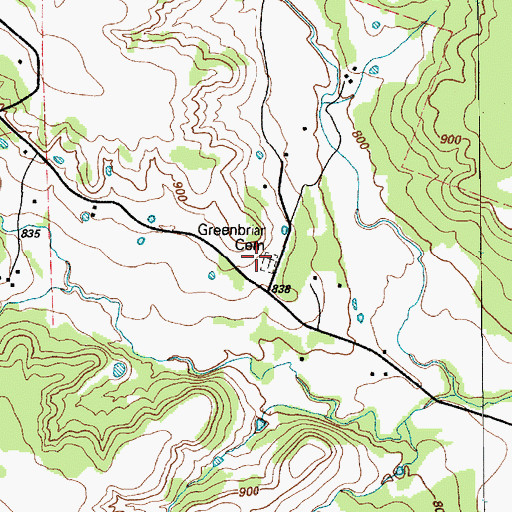 Topographic Map of Greenbriar Cemetery, TX
