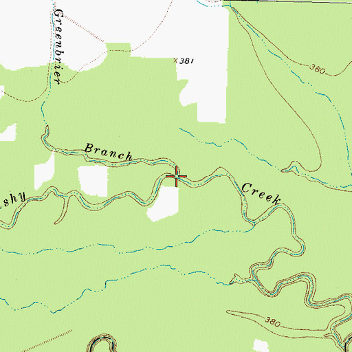 Topographic Map of Greenbrier Branch, TX